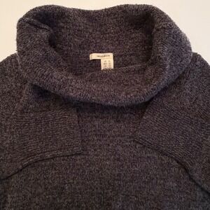 DKNY Jeans Womens XL Charcoal Gray Marled Cowl Neck Wool Blend Knit Sweater